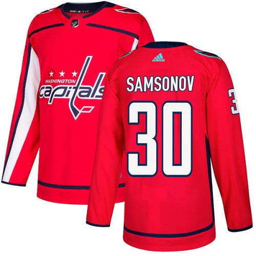 Men Adidas Washington Capitals 30 Ilya Samsonov Red Home Authentic Stitched NHL Jersey